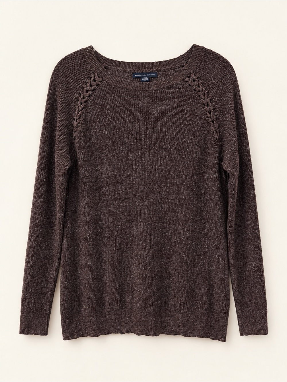 American Eagle Outfitters Dark Brown Crewneck Sweater